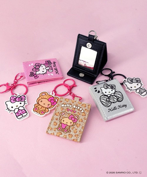 Sanrio｜Hello Kitty Keychain with Mini Mirror Charm｜0.5 x 5.5 x 6.5cm approx.