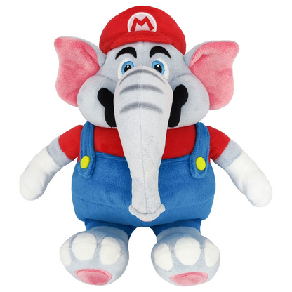 Nintendo｜San-ei Super Mario Bros. Wonder: SMW01 Elephant Mario Plush (S)《马里奥惊奇》游戏变身大象毛绒玩偶/公仔/S号｜约150x140x260mm