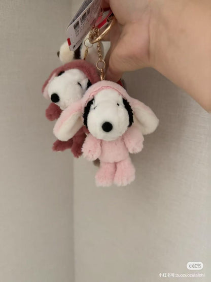 Snoopy｜Peanuts Lop-Eared Bunny Series Mascot Holder /Plush Keychain｜120x120x75mm approx.