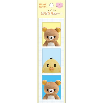 Rilakkuma轻松熊｜San-X ID Photo Style Sticker 证件照写真风可爱贴纸/2sheet入｜约200×55mm