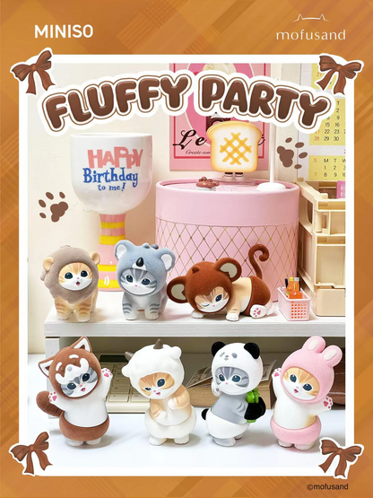 Mofusand Furry Party Series Flocking Figure Toy Blind Box