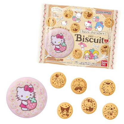 Sanrio｜Candy Sanrio Characters Embroidered Tin Badge Biscuit mystery bag/blind box/All 15 types｜1pc