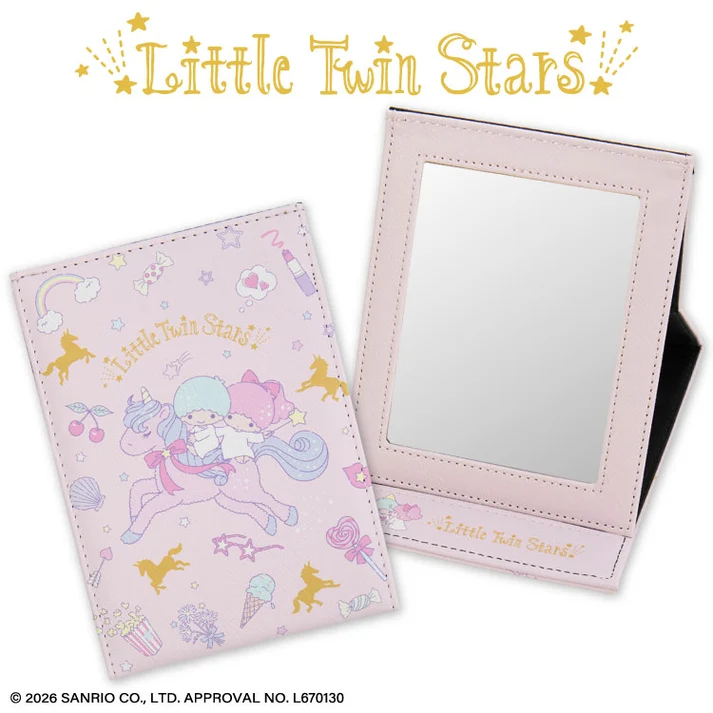 Sanrio｜Little Twin Stars Folding Mirror｜ 12cm x 16.7cm approx.