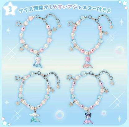 Sanrio｜Shiny Dolphin Characters Beaded Bracelet with Charm｜21×1cm approx.