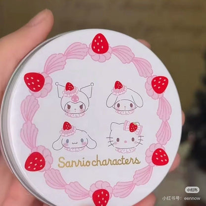 Sanrio｜Strawberry Whipped Cake Flake Sticker Set &amp; Tin Case｜8×8×2.5cm approx.