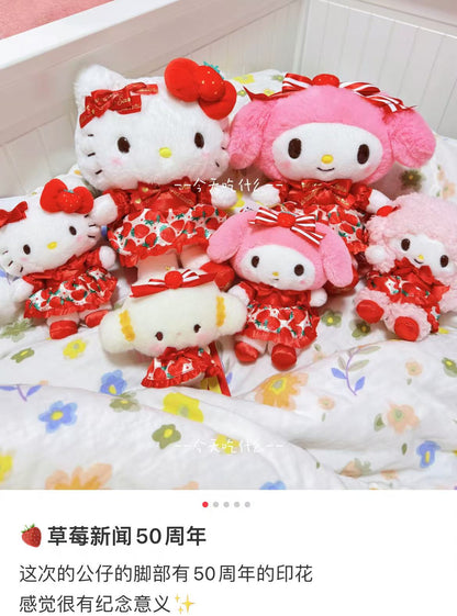 Sanrio｜Ichigo Shimbun 50th Anniversary Plush Dolls/Plush Toy｜W16.5 x D12.5 x H20.5cm approx.