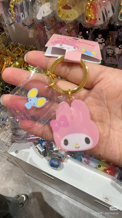 Sanrio三丽鸥｜Acrylic Face Keychain角色大赏可爱脸型亚克力钥匙扣挂件/钥匙圈/又厚又透很有质感｜约4×0.4×3.5cm