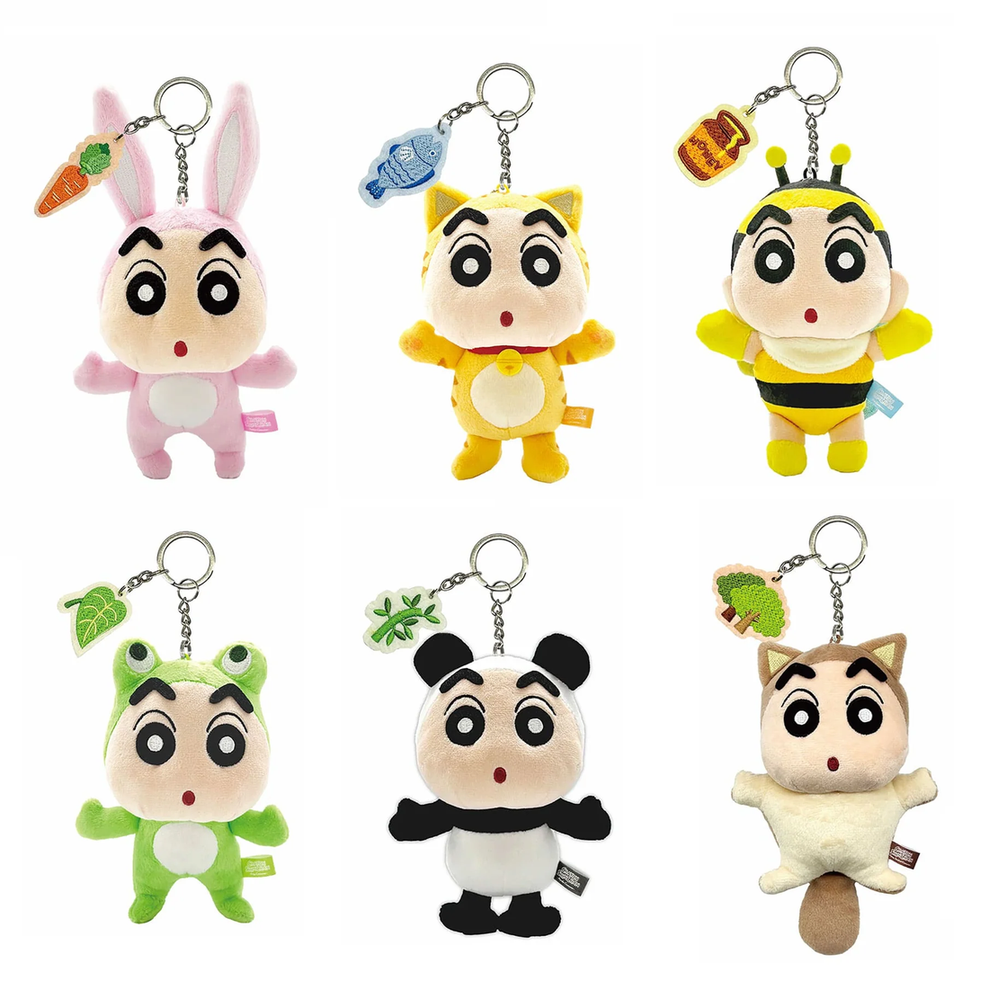 Crayon shin-chan｜Animal Embroidered Mascot Holder /Plush Keychain｜15cm x 11cm x 7cm approx.