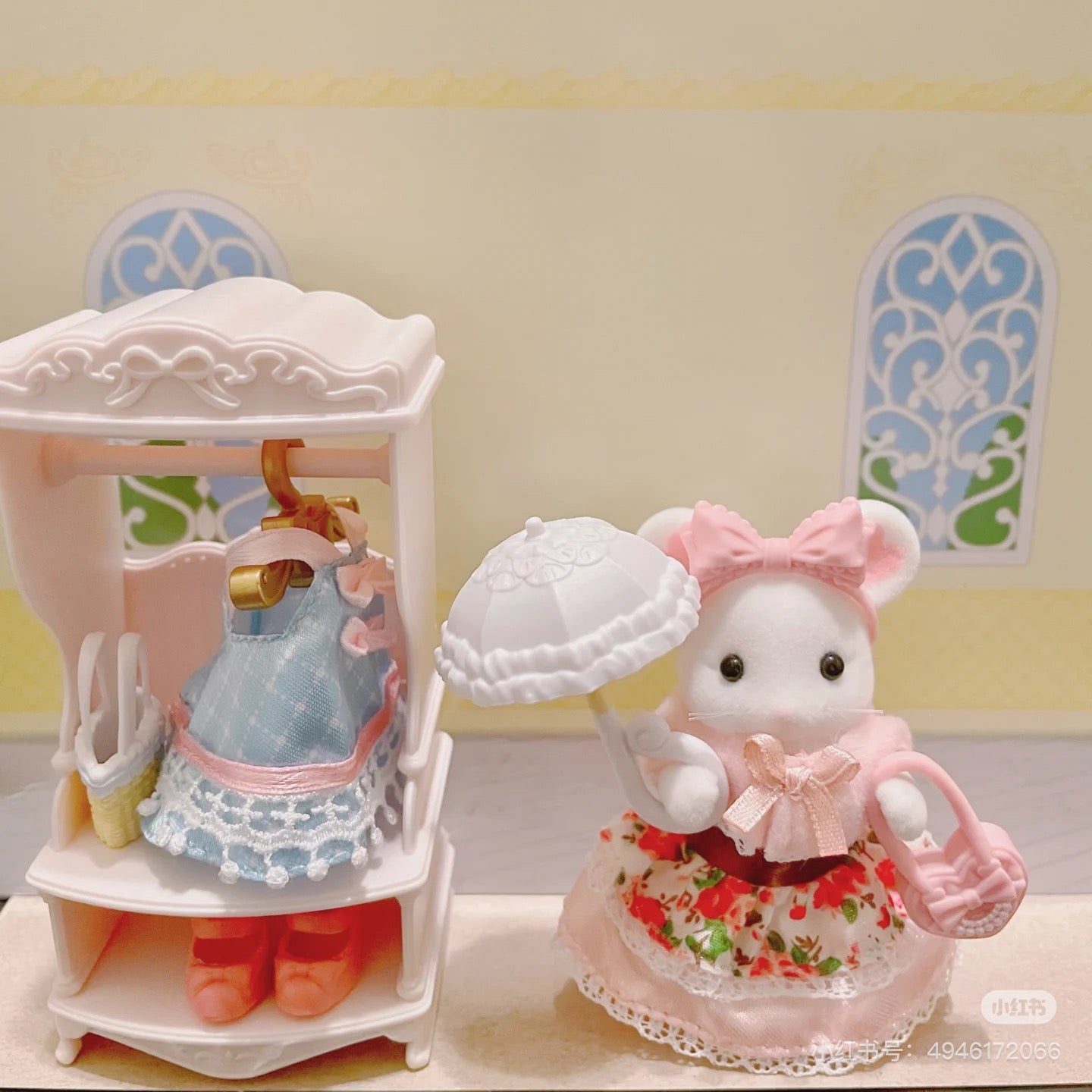 SylvanianFamilies｜Fashion Play Set Sugar Sweet Collection-Marshmallow Mouse-5540