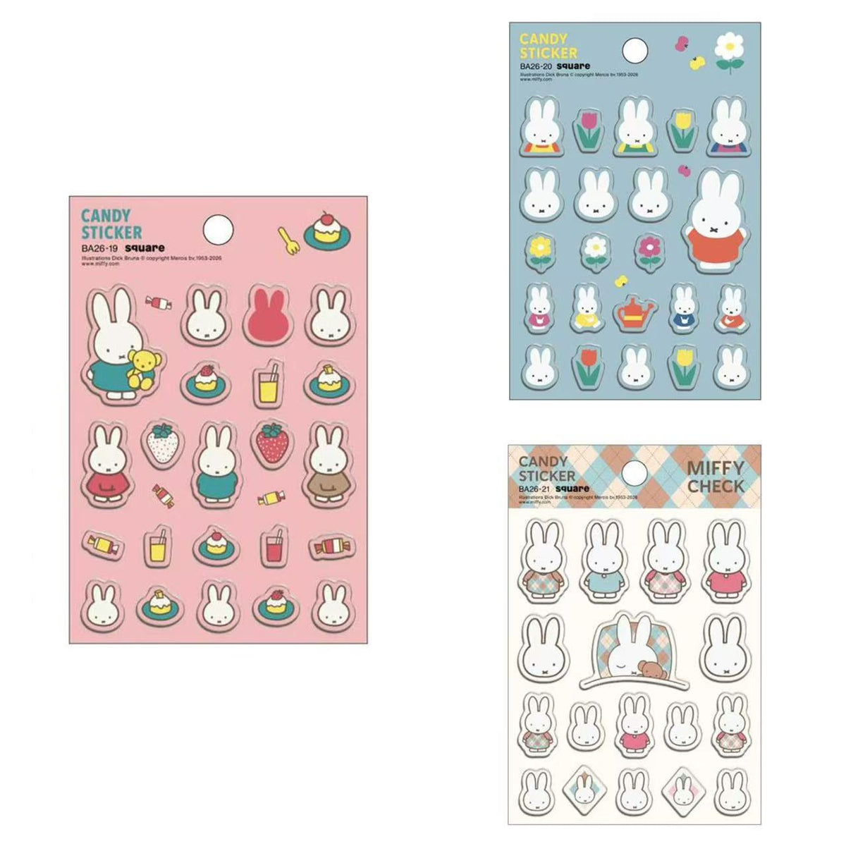 Miffy｜2026 AUTUMN Dick Bruna / Candy Stickers｜W80 x H98mm approx.