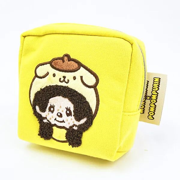 Monchhichi｜Pompompurin x Monchhichi Sagara Embroidery Mini Pouch｜W115×H120×D50mm approx.