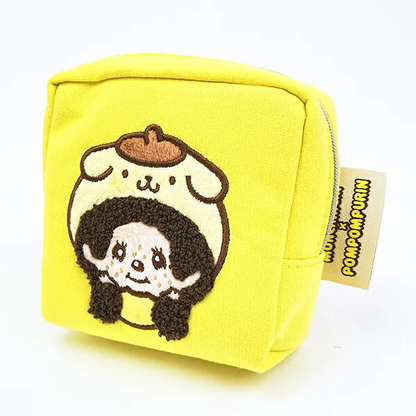 Monchhichi｜Pompompurin x Monchhichi Sagara Embroidery Mini Pouch｜W115×H120×D50mm approx.