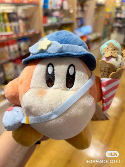 Kirby星之卡比｜San-ei Kirby Of The Stars Sunny Day Plush Fun Outing Waddle Dee超可爱星之卡比郊游系列瓦豆拿冰淇淋毛绒玩偶/公仔｜约115x110x140mm