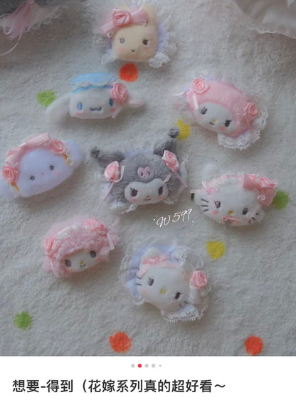 【limit 3】Sanrio｜White Frill Design Hair Clip mystery bag/blind box/All 8 types｜1pcs