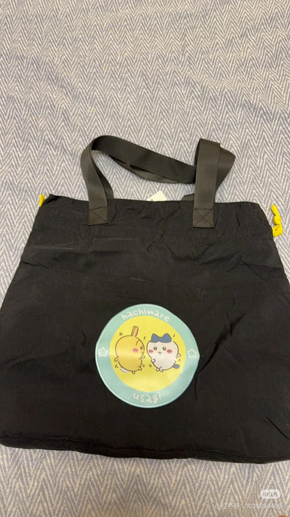 Chiikawa 吉伊卡哇｜黑色双肩单间两用抽绳束口包/背包｜约H370 x W410 x D130mm