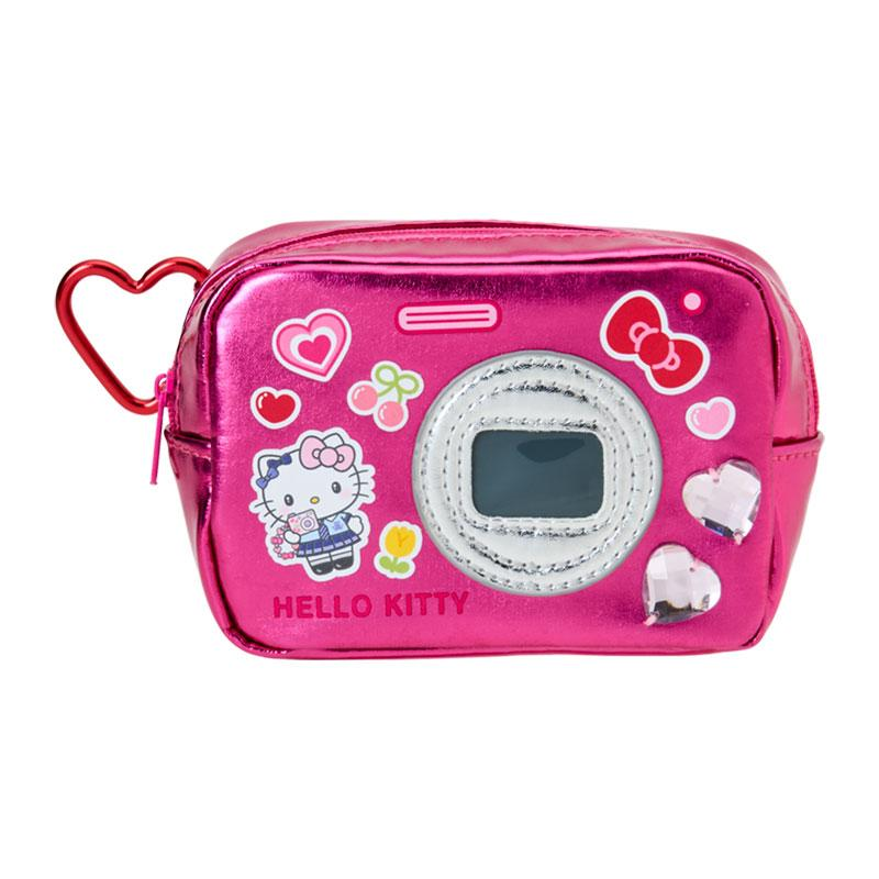 Sanrio｜Academy Sparkling Journey Camera-Style Metallic Pouch with Carabiner｜9.5×6.5cm approx.