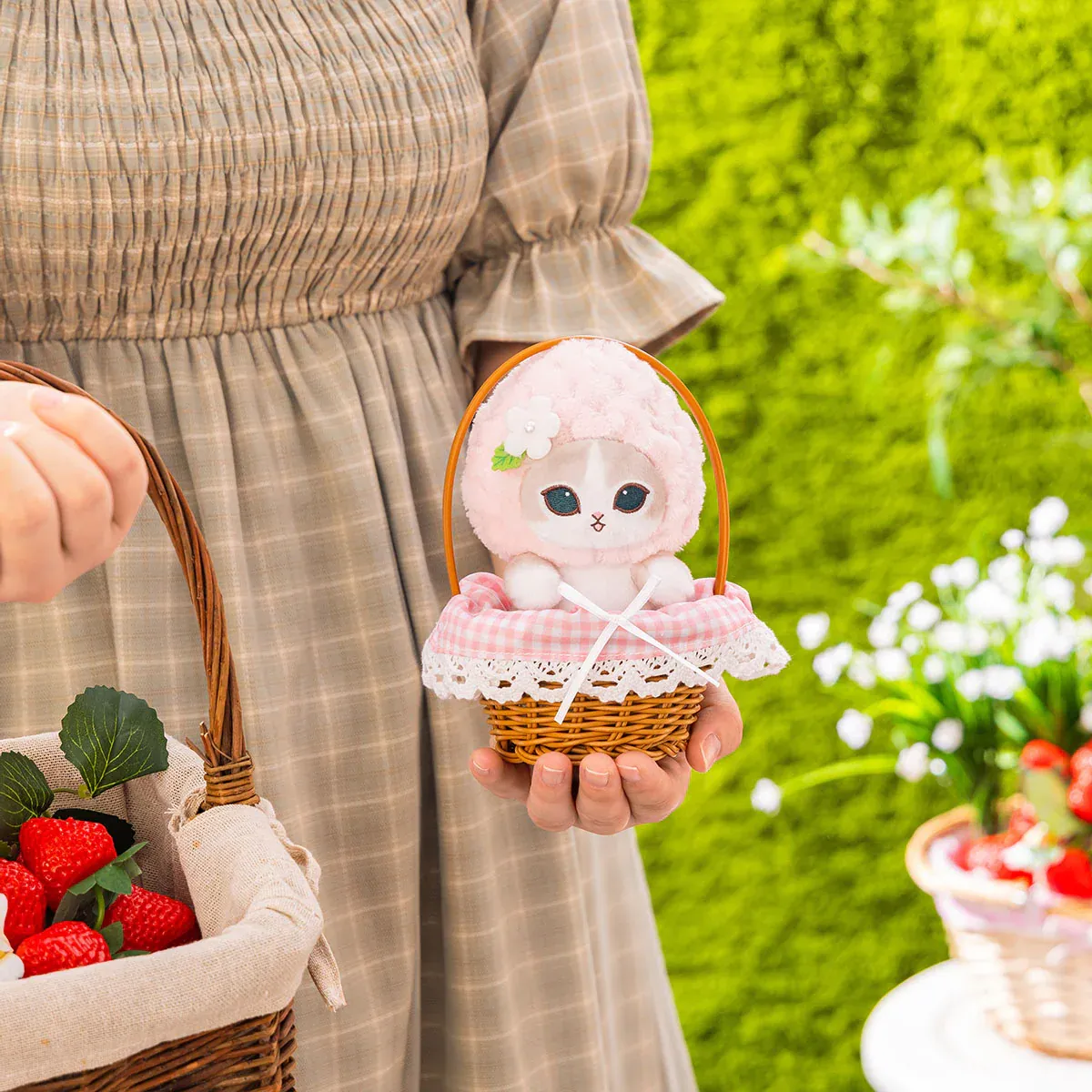 Mofusand｜MERCI STRAWBERRY Basket Pink Plush Dolls/Plush Toy｜H160×W110×D90mm approx.