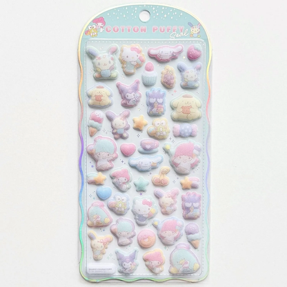 Sanrio｜Cotton Puffy Stickers｜200 x 95 mm approx.