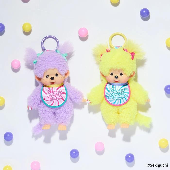 Monchhichi｜Sweet Lollipop Mascot Holder /Plush Keychain｜H16×W8.5×D5.5cm approx.