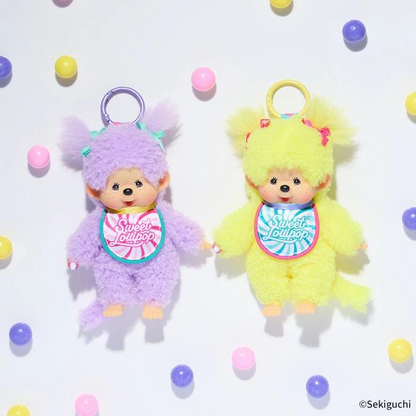 Monchhichi｜Sweet Lollipop Mascot Holder /Plush Keychain｜H16×W8.5×D5.5cm approx.