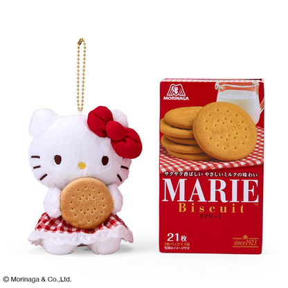 Sanrio三丽鸥｜Morinaga × Sanrio Collaboration Biscuit &amp; Mascot Holder森永联名饼干+毛绒玩偶挂件/包挂｜约 23.0 x 13.2 x 12.1cm【25.07】