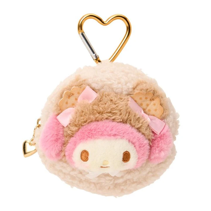 Sanrio｜Cookie Fluffy Bear Mini Pouch with Carabiner｜8×7×8cm approx.