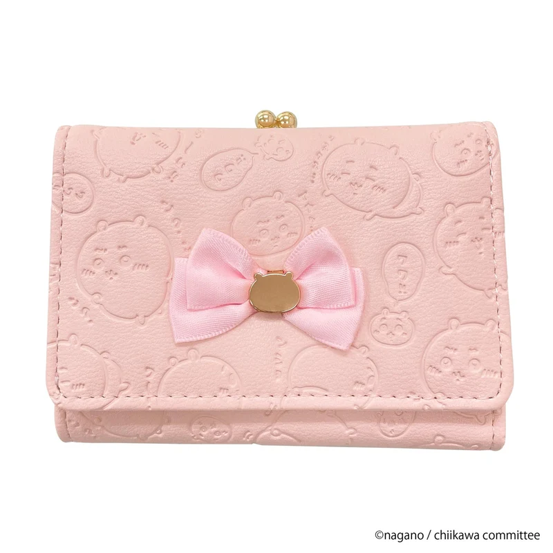 Chiikawa｜Wallet with button closure and satin ribbon/Trifold Walle｜77×106×30mm approx.