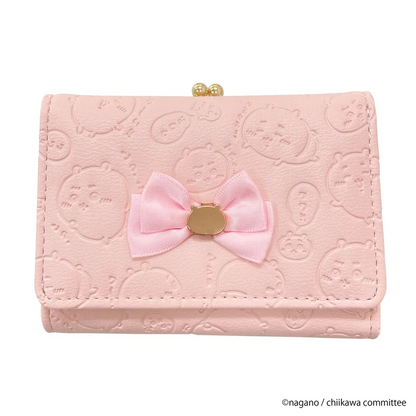 Chiikawa｜Wallet with button closure and satin ribbon/Trifold Walle｜77×106×30mm approx.