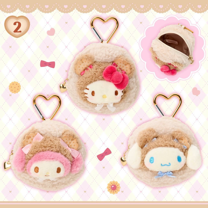 Sanrio｜Cookie Fluffy Bear Mini Pouch with Carabiner｜8×7×8cm approx.