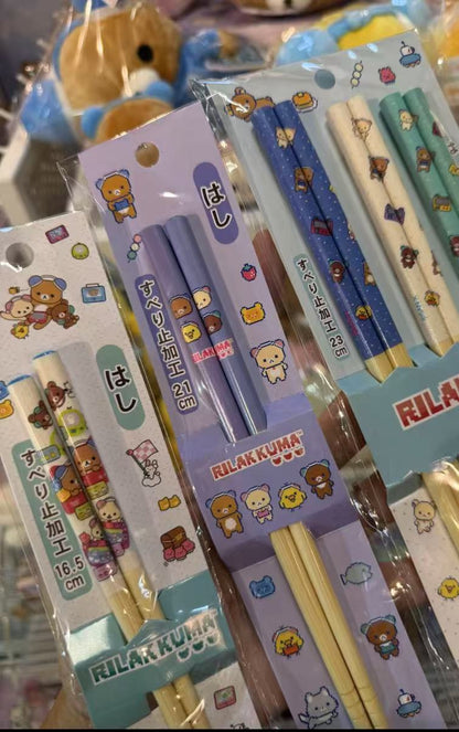 Rilakkuma｜Gaming Bamboo Chopsticks｜16.5cm approx.