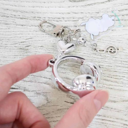 Sanrio｜Headphone Music Notes Triple Charm Keychain/Keyring｜110×50×15mm approx.