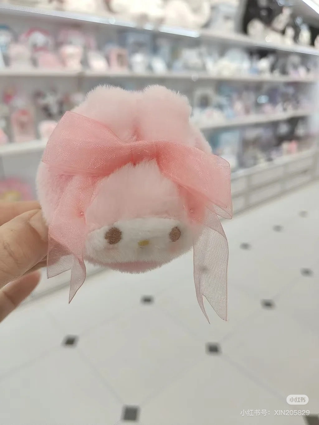 Sanrio三丽鸥｜My Melody Birthday 50th Anniversary Princess Ribbon Mirror美乐蒂50周年生日粉桃甜心系列毛茸茸脸型折叠化妆镜/正反面都可爱