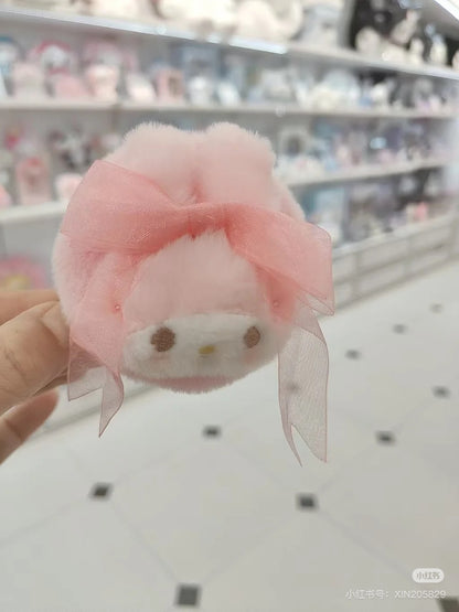 Sanrio三丽鸥｜My Melody Birthday 50th Anniversary Princess Ribbon Mirror美乐蒂50周年生日粉桃甜心系列毛茸茸脸型折叠化妆镜/正反面都可爱