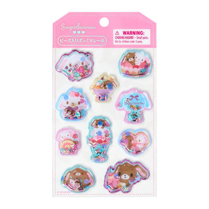 Sanrio｜Beaded Puffy Stickers｜9.5cm x 0.7cm x 16cm approx.