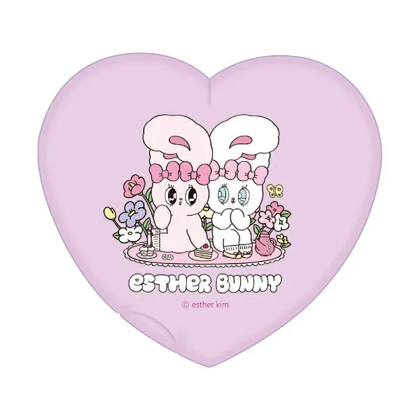 Esther Bunny｜heart shaped mirror comb｜ 8.6cm x 9.3cm x 0.8cm approx.