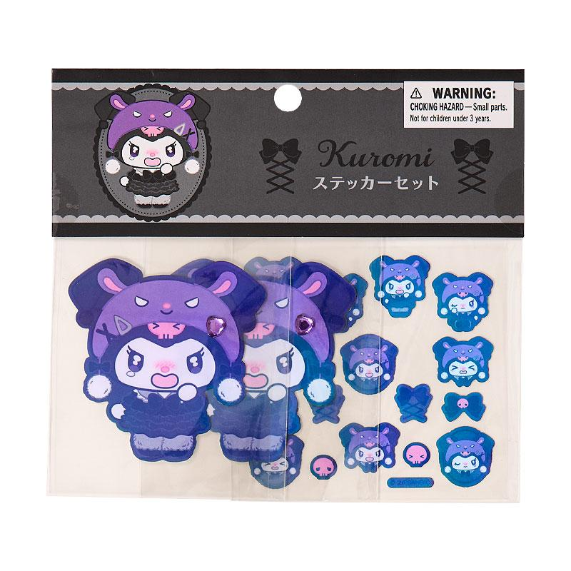 Sanrio｜Monochrome Fashion Series All Black Kuromi Mode Sticker Set｜18 pieces