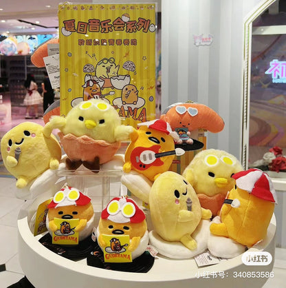 Sanrio三丽鸥｜ Original Mascot Holder - Kirimichan/Gudetama / Summer Festival夏日音乐祭三文鱼切片懒蛋蛋毛绒挂件/包挂｜約11.5 x 10.3 x 8.3cm