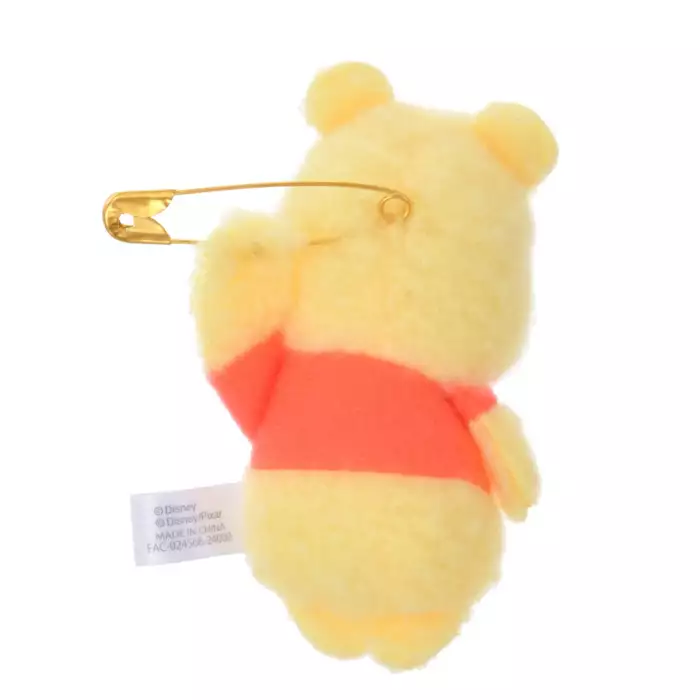 Disney迪士尼｜Winnie the Pooh Plush Badge Brooch TSUITOMO东迪可爱角色毛绒绒徽章/胸针｜约縦8.5×横8.4×厚み2.8(cm)