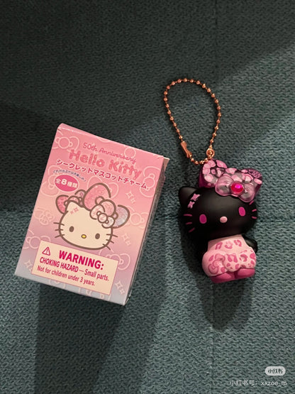 HelloKitty凯蒂猫｜Birthday 50th The Fashionable Ribbons Sanrio Blindbag 50周年生日限定彩虹水钻蝴蝶结吊饰挂件盲盒/全8种｜1枚入