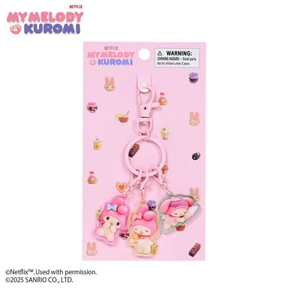 Sanrio｜Netflix Original Anime My Melody &amp; Kuromi Keychain/Keyring｜W 2.8 x D 0.3 x H 3.3 cm approx.