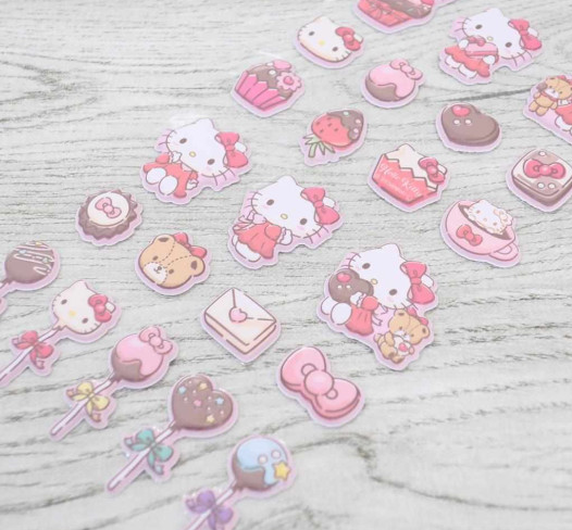 Sanrio｜Sweet Chocolate Marshmallow Stickers｜90×175mm approx.