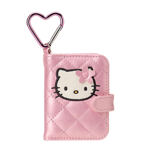 Hello Kitty｜Miniature Quilt Notebook Style Double-sided Compact Mirror with Carabiner｜7×2.5×8.5cm approx.