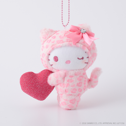 Sanrio｜leopard print heart hugging Mascot Holder /Plush Keychain｜H13cm approx.