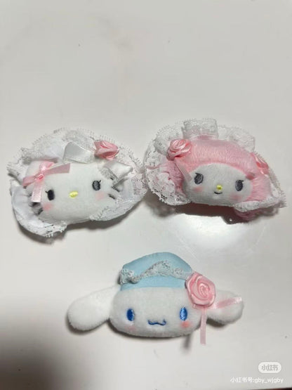 【limit 3】Sanrio｜White Frill Design Hair Clip mystery bag/blind box/All 8 types｜1pcs