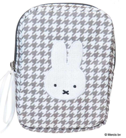 Miffy｜Chidori &amp; Monotone Vertical Cosmetic Pouch｜ 95×125×30mm approx.
