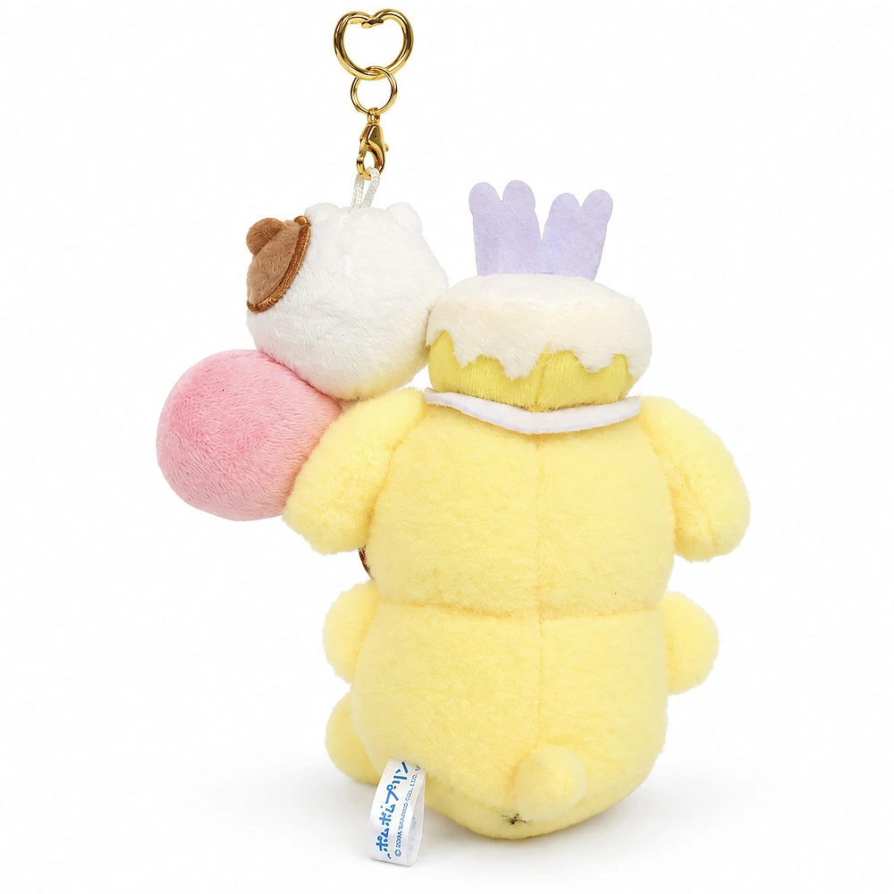 Sanrio｜Pompompurin 30th Anniversary Fair Mascot Holder /Plush Keychain｜H13.5 x W13.5 x D9cm approx.