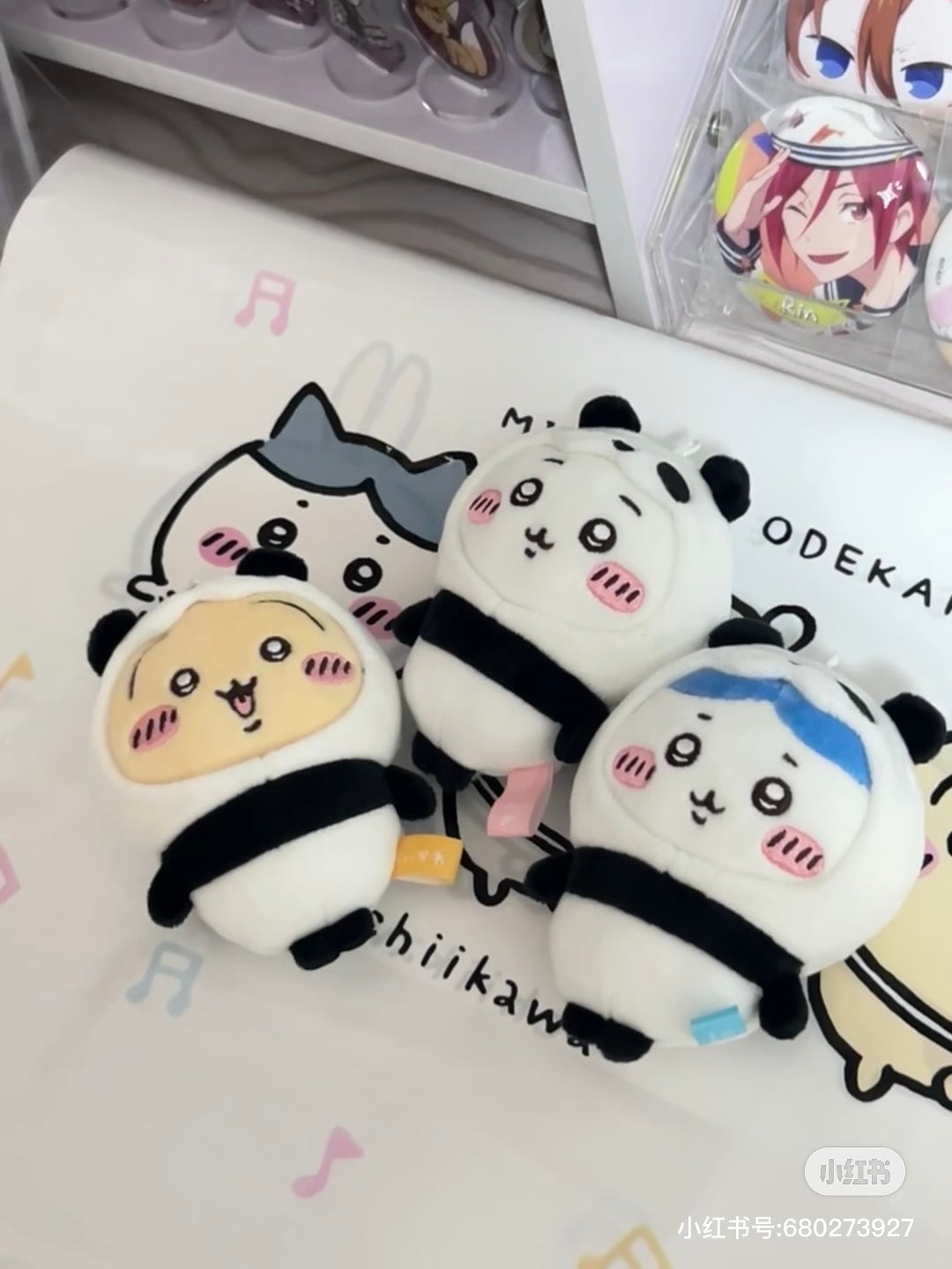 Chiikawa 吉伊卡哇｜Panda Mascot熊猫毛绒玩偶挂件/包挂｜约H110×W85×D40mm