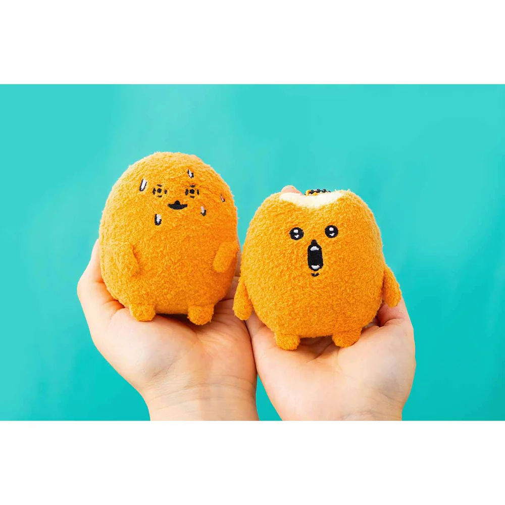 Nagano自嘲熊｜ Characters Petit Mini Mascot (Mogura Croquette / Tomogui))鼹鼠可乐饼/薯饼流汗尖叫毛绒挂件/包挂｜约H90 x W70 x D50mm