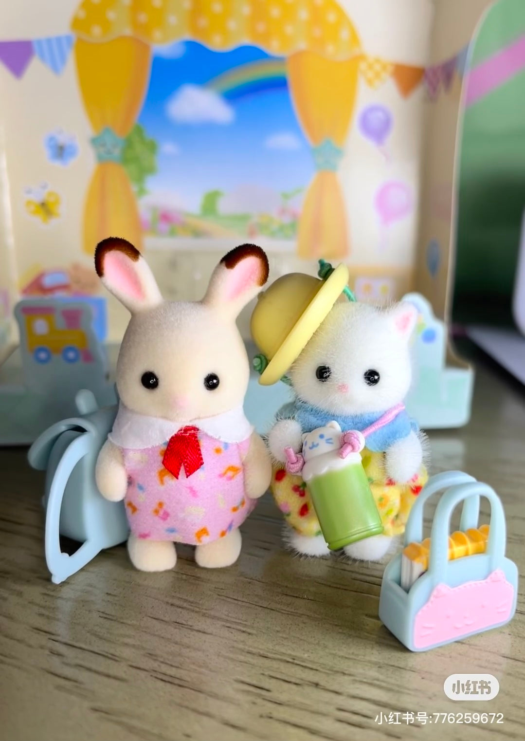 SylvanianFamilies森贝儿家族｜ Nursery Friends - Walk Along Duo幼儿园小朋友去上学漫步二重奏套组/玩具/过家家5747