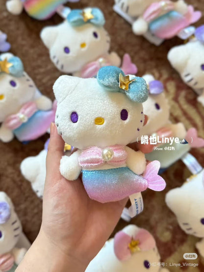 HelloKitty｜Sanrio 50th Anniversary Collection Mermaid Mascot Holder /Plush Keychain｜H10.5 x W8.5 x D4.5cm approx.